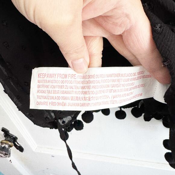 MINKPINK Swiss Dot Black Spaghetti Strap Tank Blouse Boho Bohemian Vibes Size L - Picture 11 of 11